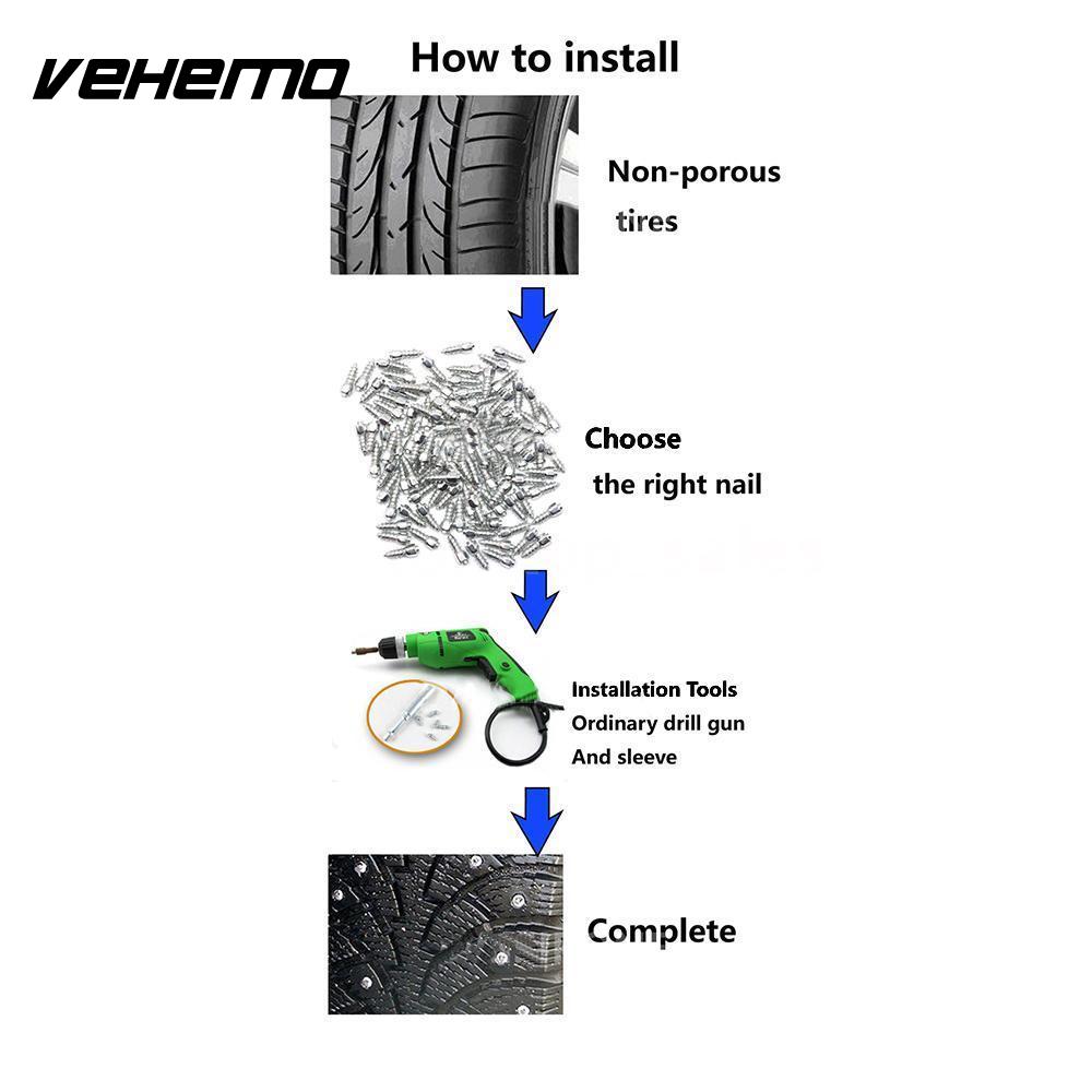 100Pcs 1.2x0.4cm Tyre Screw Wrench Car Tire Stud Screws Tire Spikes Vehicles Premium Accessories