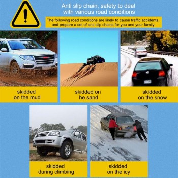 Universal Premium Car Snow Chains Automobile Accessories Manganese Steel Endurance And Strong Double Universal Metal Snow Chain