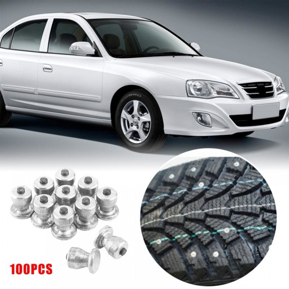 Vehemo 100 pcs Spikes For Tires 8MM Car Tire Tyre Stud Screws Anti-Slip Vehicle Wheel Snow Nail High Quality Alloy Car-styling