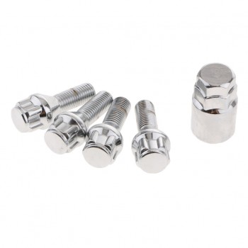 4 pieces M12X1.5 WHEEL LOCK Bolts Anti Theft Security + 1 KEY For Toyota, for Mitsubishi,