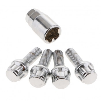 4 pieces M12X1.5 WHEEL LOCK Bolts Anti Theft Security + 1 KEY For Toyota, for Mitsubishi,