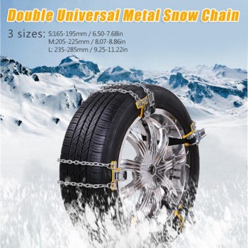 Car Accessories Car Tire Snow Chains Wear Resistant And Durable Double Universal Metal Snow Chain Fit For Snow Road