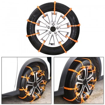 10 PCS/Set Car Tire Snow Chains Sandy Snow Emergency Tire Snow Chains With Gloves And Snow Shovel