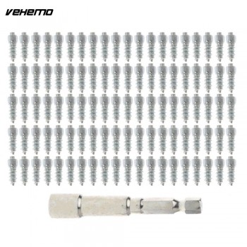 Vehemo Metal Tire Stud Screws Tyre Screw Vehicles Wrench Practical Premium Parts