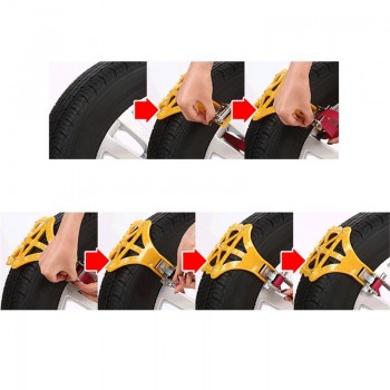 1PCS Winter Universal Car Snow Tire Anti-skid Wheel Chains Double Buckle Car Tire Anti-Skid Chain For Snow Mud Road