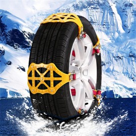 1PCS Yellow /Black Car Supplies Snow Anti-Skid Chain Double Buckle Car Tire Anti-Skid Thickening TPR Chain Tire
