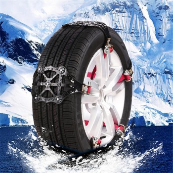 1PCS Yellow /Black Car Supplies Snow Anti-Skid Chain Double Buckle Car Tire Anti-Skid Thickening TPR Chain Tire