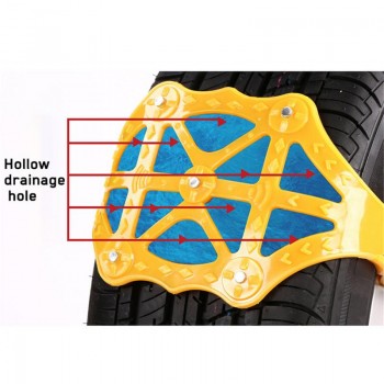 1PCS Yellow /Black Car Supplies Snow Anti-Skid Chain Double Buckle Car Tire Anti-Skid Thickening TPR Chain Tire