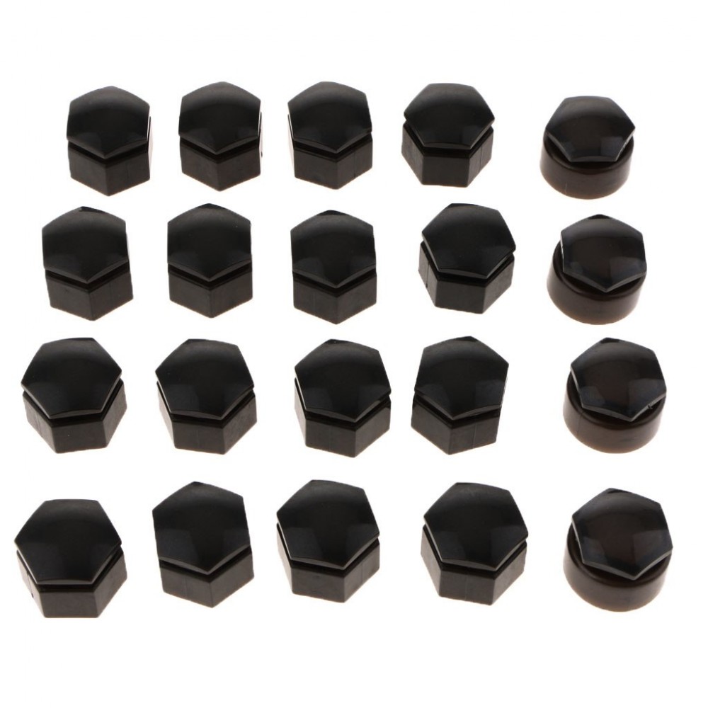 20PCS Black Wheel Nut Bolt Tire Screw Cover Cap Dust Cover 22mm For Audi Q7