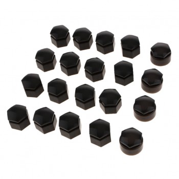 20PCS Black Wheel Nut Bolt Tire Screw Cover Cap Dust Cover 22mm For Audi Q7
