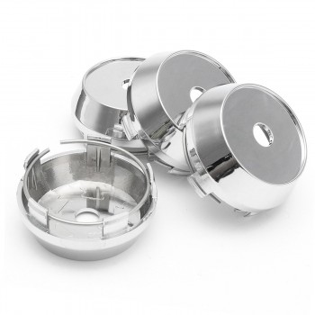 4Pcs a set 60mm Silver ABS Plastic Car Wheels Center Caps Hub Cover Hubcap Emblem