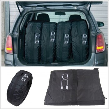 4 Pcs Black Nylon Car Pickup SUV Seasonal Tyre Spare Wheel Tyre Tire Storage Protection Cover Carry Bag 13-16