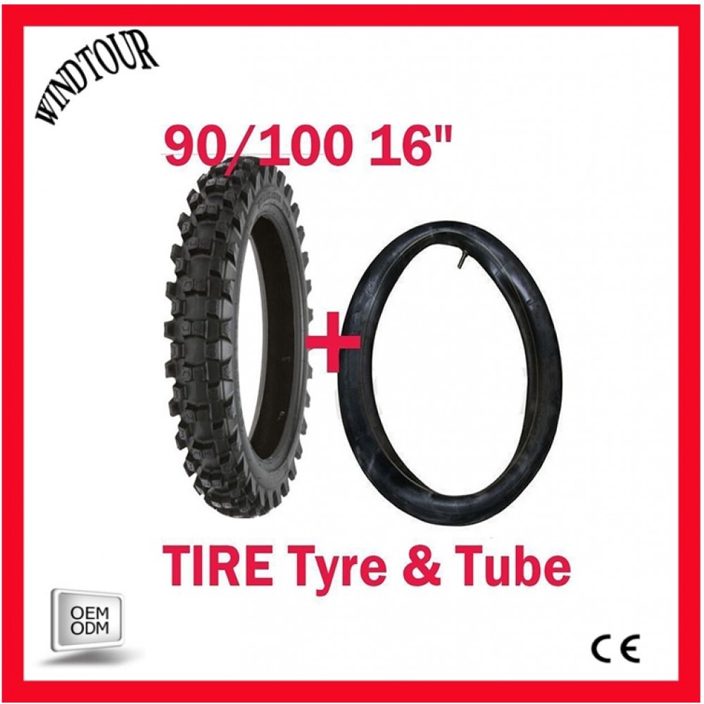 90/100-16 Motocross MX pit bike Dirtbike Dirt bike Tyre Tire + Tube