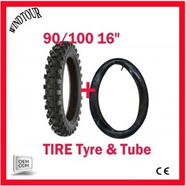 90/100-16 Motocross MX pit bike Dirtbike Dirt bike Tyre Tire + Tube