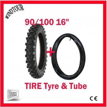 90/100-16 Motocross MX pit bike Dirtbike Dirt bike Tyre Tire + Tube