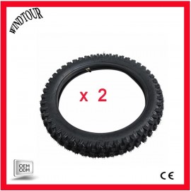 2pcs 2.50-14 PIT DIRT BIKE FRONT TYRE TIRE + TUBE 14 INCH 50-125cc 60/100- 14