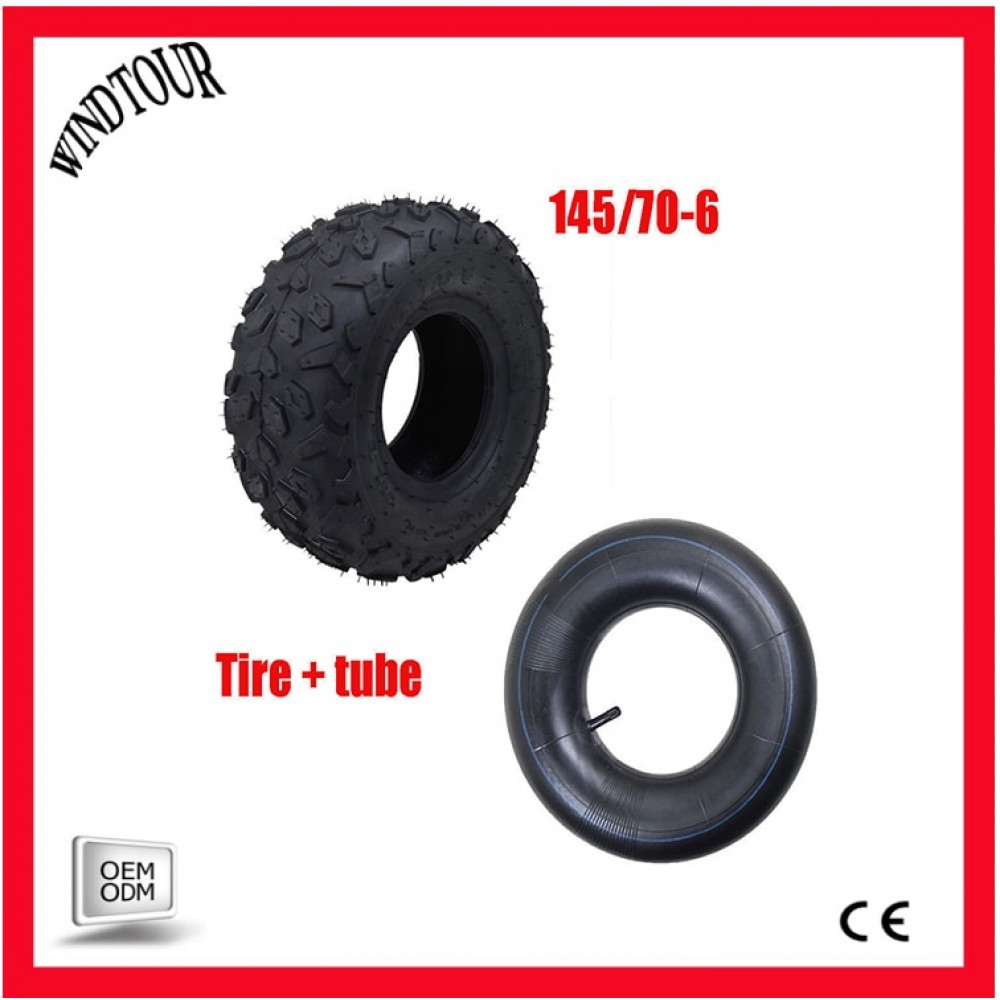 145/70 - 6 inch Front Rear Tyre Tire + Tube 90 110cc Quad Dirt Bike ATV Buggy