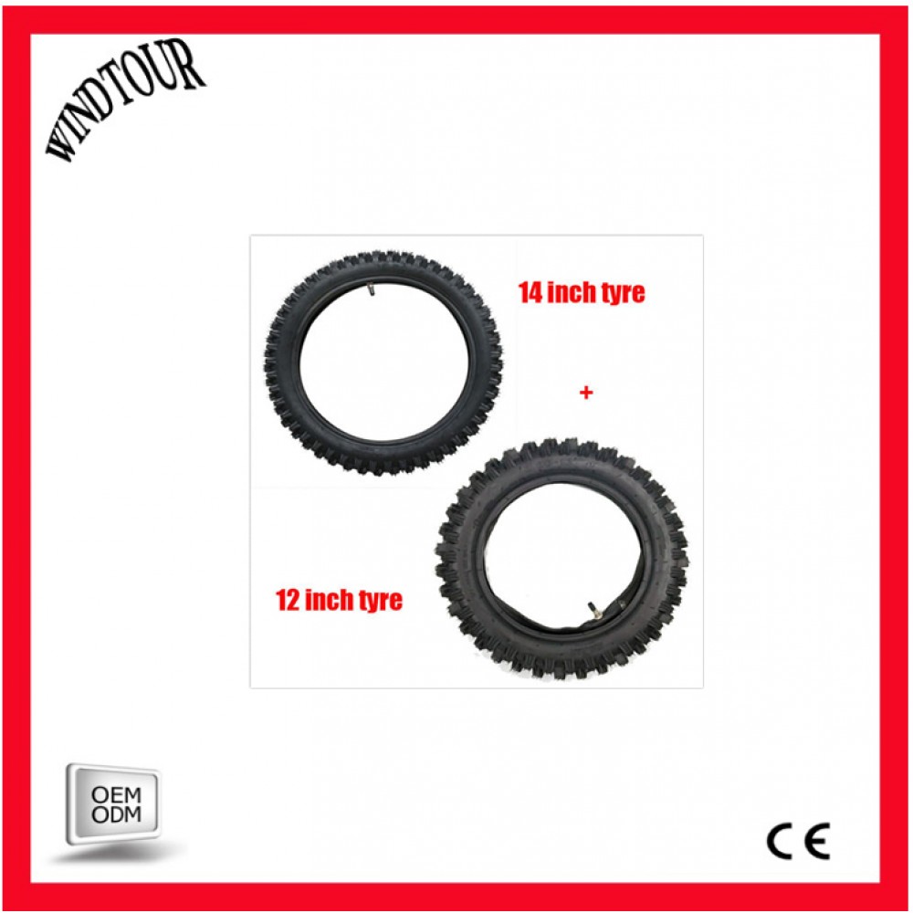 60/100- 14 Front 80/100- 12 inch 3.00-12 Rear Tyre Tire +TUBE PIT Dirt bike