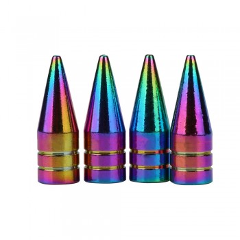 4PCS Neon lights Color Aluminum Car tire valve caps Bullet Grenade design Car Truck Air Port Cover Tire Rim Valve Wheel Stem Cap