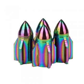 4PCS Neon lights Color Aluminum Car tire valve caps Bullet Grenade design Car Truck Air Port Cover Tire Rim Valve Wheel Stem Cap