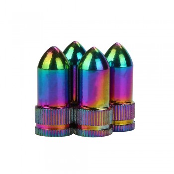 4PCS Neon lights Color Aluminum Car tire valve caps Bullet Grenade design Car Truck Air Port Cover Tire Rim Valve Wheel Stem Cap