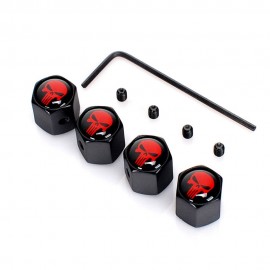 Dsycar 4Pcs/Set Car Auto Wheel Tyre Tire Stem Air Valve Caps Dust Covers Skull For Car/Motorcycle,Air Leakproof