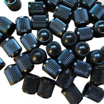 AUTO 100PCS HR168 Tubeless Tyre Wheel Stem Air Valve Caps Car Tire Valve Caps Auto Truck BikeDust Dustproof Caps Black Plastic