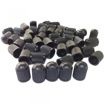 AUTO 100PCS HR168 Tubeless Tyre Wheel Stem Air Valve Caps Car Tire Valve Caps Auto Truck BikeDust Dustproof Caps Black Plastic