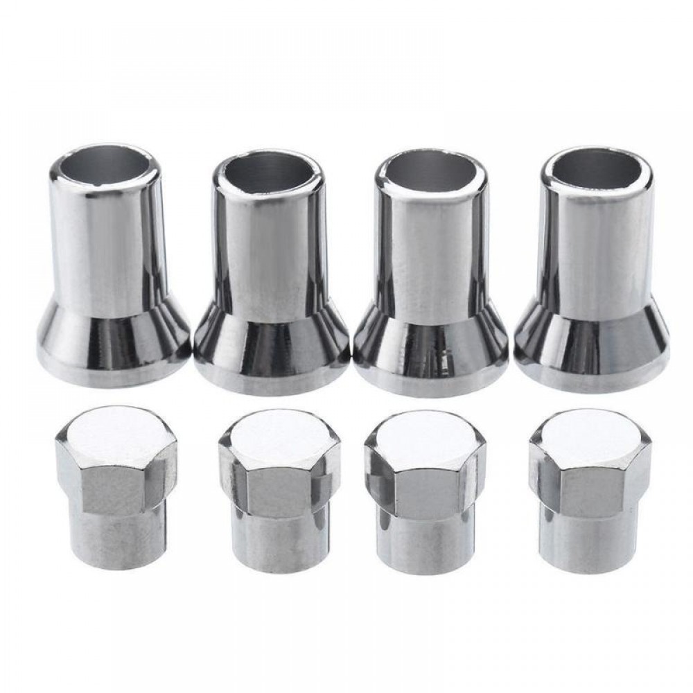 4pcs Tire Valve Stem Caps TR413 Chrome Car Truck Tire Wheel Tyre Valve Stem Hex Caps with Sleeve Covers  Auto Accessaries