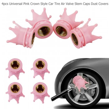 4Pcs/set Universal Crown Style Car Tire Air Valve Stem Cap Automobiles Wheel Tyre Stem Air Valve Dust Covers Auto Accessories