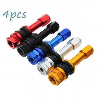 4pcs TR48E Bolt-in Auto Car Tubeless Wheel Tire Valve Stems Dust Caps Black