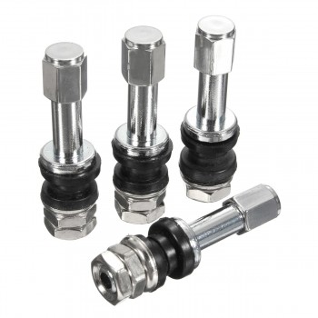 4pcs TR48E Bolt-in Auto Car Tubeless Wheel Tire Valve Stems Dust Caps Black