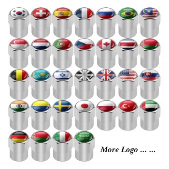 4pcs/set Car Motorcycle Bicycle Automobiles Wheel Tire Valve Caps Dust Cover metal national flag emblem car styling Accessories