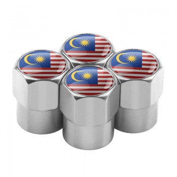 4pcs/set Car Motorcycle Bicycle Automobiles Wheel Tire Valve Caps Dust Cover metal national flag emblem car styling Accessories