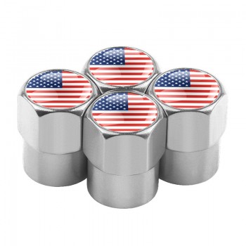 4pcs/set Car Motorcycle Bicycle Automobiles Wheel Tire Valve Caps Dust Cover metal national flag emblem car styling Accessories
