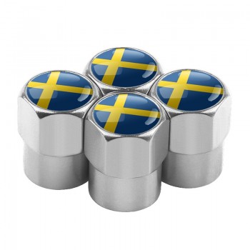 4pcs/set Car Motorcycle Bicycle Automobiles Wheel Tire Valve Caps Dust Cover metal national flag emblem car styling Accessories