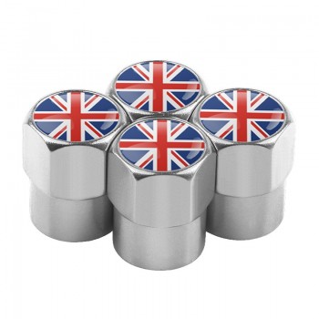 4pcs/set Car Motorcycle Bicycle Automobiles Wheel Tire Valve Caps Dust Cover metal national flag emblem car styling Accessories
