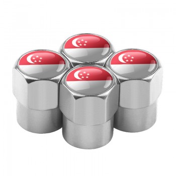 4pcs/set Car Motorcycle Bicycle Automobiles Wheel Tire Valve Caps Dust Cover metal national flag emblem car styling Accessories