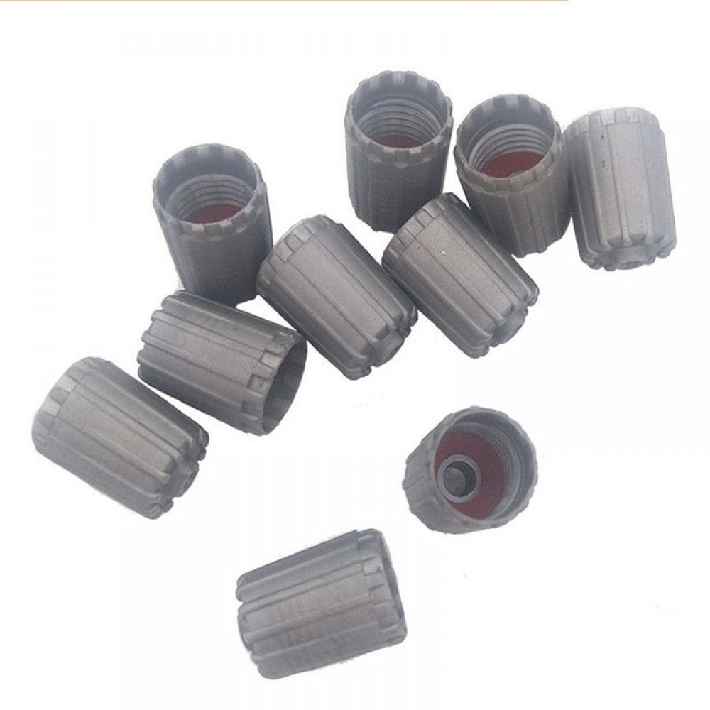 10pcs Durable Plastic Gray Tire Valve Stem Caps Tpms Tire Cap With Gasket To/yota