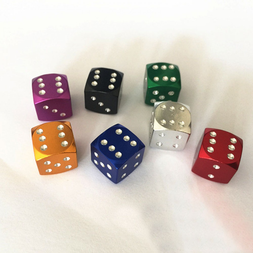 4Pcs/Lot Aluminum Alloy Car-styling AUTO Dice Dust Valve Caps Car Motorcycles Electric Cars Tire Valve Dust Cap