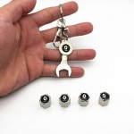 5pcs/lot Metal Keyring+Wheel Tire Valve Caps Stem case for Honda Renault BMW benz toyota hyundai VW  Nissan Ford KIA