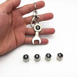 5pcs/lot Metal Keyring+Wheel Tire Valve Caps Stem case for Honda Renault BMW benz toyota hyundai VW  Nissan Ford KIA