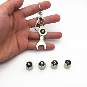 5pcs/lot Metal Keyring+Wheel Tire Valve Caps Stem case for Honda Renault BMW benz toyota hyundai VW  Nissan Ford KIA
