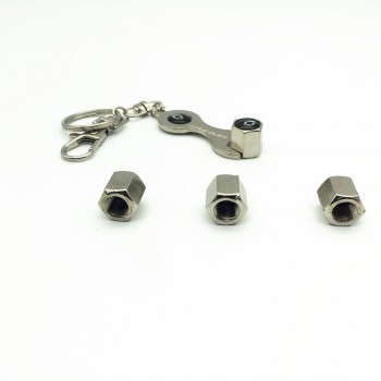 5pcs/lot Metal Keyring+Wheel Tire Valve Caps Stem case for Honda Renault BMW benz toyota hyundai VW  Nissan Ford KIA