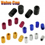 4Pcs Universal Aluminum Car Tyre Air Valve Caps Bicycle Tire Valve Cap Car Wheel Styling Round Red Black Blue Silver Gold D05
