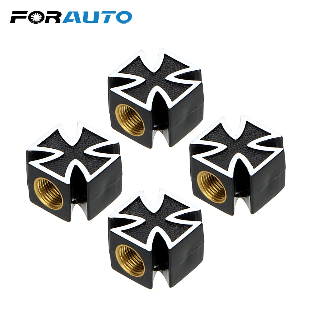 4pcs/lot Car Tire Air Valve Cap Covers Car Wheel Tyre Stem Air Caps Cross Style For Bicycle Motorcycle Car Styling Universal
