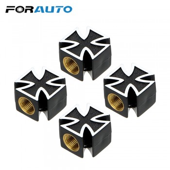 4pcs/lot Car Tire Air Valve Cap Covers Car Wheel Tyre Stem Air Caps Cross Style For Bicycle Motorcycle Car Styling Universal
