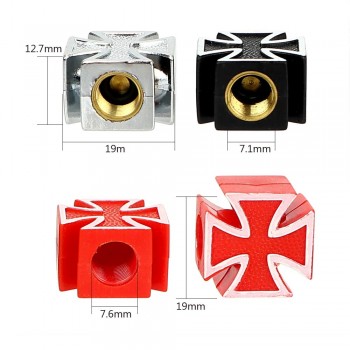 4pcs/lot Car Tire Air Valve Cap Covers Car Wheel Tyre Stem Air Caps Cross Style For Bicycle Motorcycle Car Styling Universal