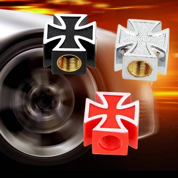 4pcs/lot Car Tire Air Valve Cap Covers Car Wheel Tyre Stem Air Caps Cross Style For Bicycle Motorcycle Car Styling Universal