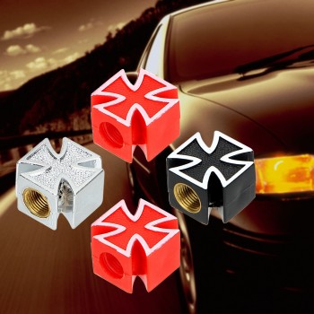4pcs/lot Car Tire Air Valve Cap Covers Car Wheel Tyre Stem Air Caps Cross Style For Bicycle Motorcycle Car Styling Universal